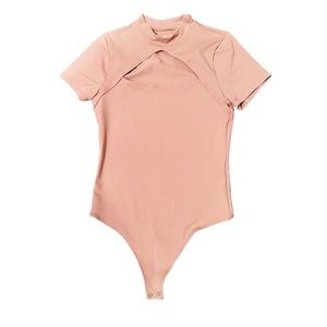 Abercrombie & Fitch soft A&F collection women’s  bodysuit in blush pink; size M